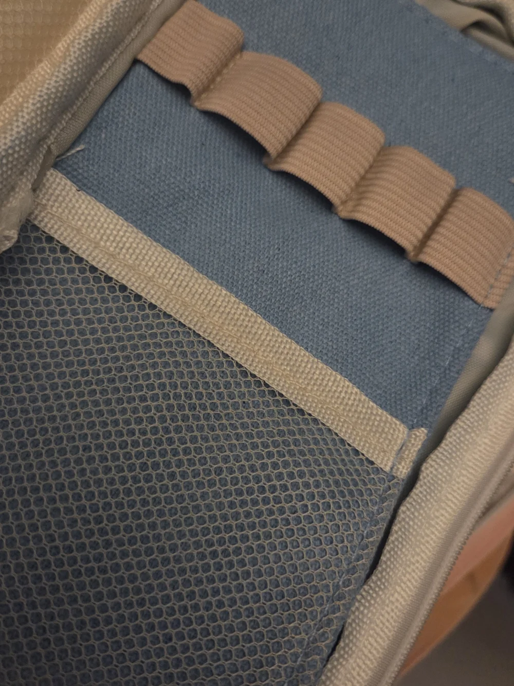 NWT Blue Canvas Cosmetic Organizer Makeup Brush Travel Case | Multi-Compartment